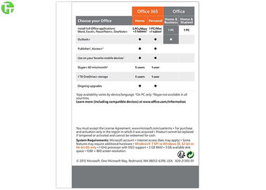 Microsoft Office Pro 2016 Office 365 Product Key Card  / OEM / Retail Version