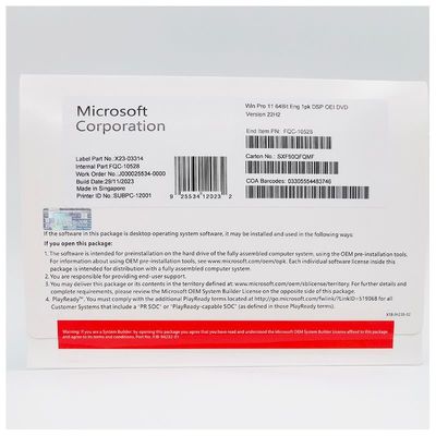 Original Win 11 Pro OEM 64 Bit DVD，English，Korean， Russian，French，Germany，Italian Language Version