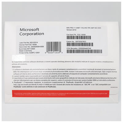 Microsoft Windows 11 Pro OEM مجوز ایستگاه کاری حرفه ای ای ایتالیایی با BitLocker و ریموت دسکتاپ